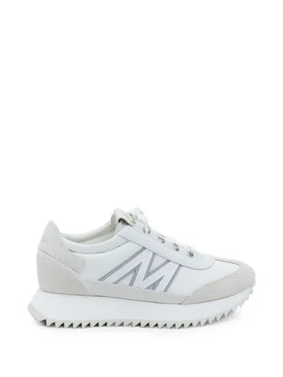Moncler Suede-panelled Sneakers In White