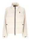 Moncler High Collar Fleece Pullover With Elastic Hem In White