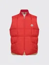 Moncler Elberton Tech Square-quilted Down Vest In Red