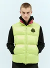 Moncler Sumido Logo Patch Down Gilet In Yellow