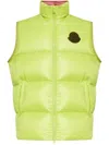 Moncler Sumido Logo Patch Down Gilet In Green