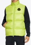 Moncler Sumido Logo Patch Down Gilet In Lime