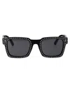 Moncler Eyewear X Palm Angels Crystal Embellishment Square In 01a Black