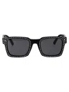 Moncler Eyewear X Palm Angels Crystal Embellishment Square In 01a Black