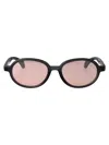 Moncler Matte Transparent Grey Injectate Sunglasses In Black