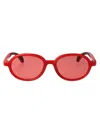 Moncler Matte Milky Red Injectate Sunglasses In Pink
