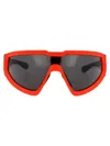 Moncler Eyewear Wraparound Frame Sunglasses In 43a Orange