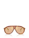 Moncler Womens Me6001 Fhaite Pilot-frame Acetate Sunglasses Brown In Brown Tortoise