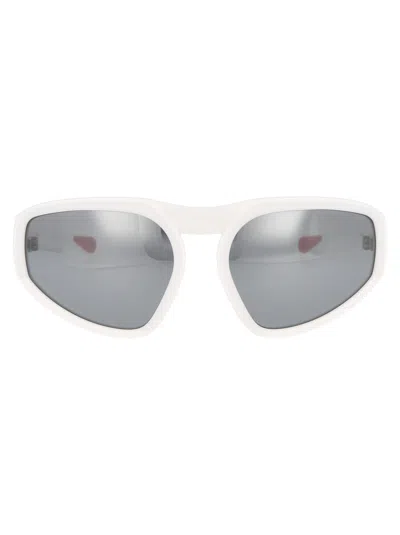 Moncler Pentagra Oversized Frame Sunglasses In White