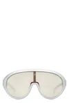 Moncler Oval Sunglasses Curved Frame In White