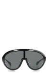 Moncler Oversized Oval Sunglasses Dark Lenses In Black