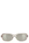 Moncler Suntrap Rectangular Frame Sunglasses In Neutral