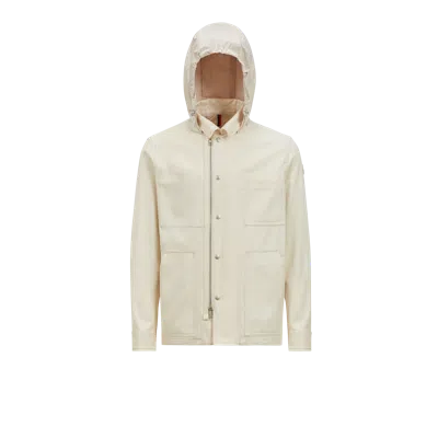 Moncler Guerledan Hooded Cotton Shirt Jacket White