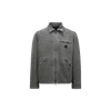 Moncler Surchemise Acate Matelassée En Denim In Noir
