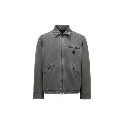 Moncler Surchemise Acate Matelassée En Denim In Noir