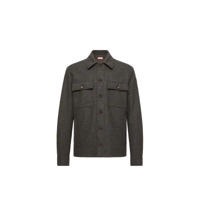 Moncler Button-up Chest-pocket Shirt Jacket In Black