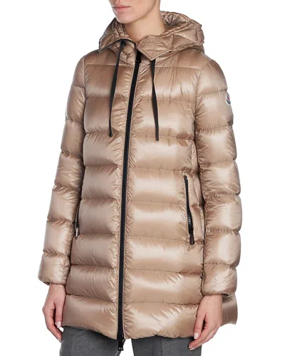 Moncler Suyen Hooded Down Parka In Woodsmoke