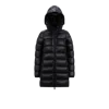 Moncler Suyen Hooded Long Down Jacket Black In Black
