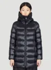 Moncler Cavettaz Hooded Long Down Jacket, Women, Black, Size: 3 In Black