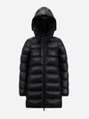 Moncler Suyen Hooded Long Down Jacket Black