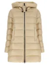 Moncler Suyenne Ivory Polyamide Coat In Brown