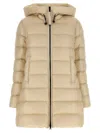Moncler Suyenne Ivory Polyamide Coat In Multi
