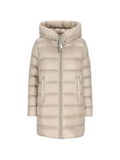 Moncler Suyenne Hooded Down Coat In Neutral