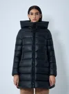 Moncler Suyenne Hooded Down Jacket In Blue