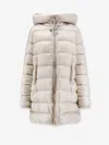 Moncler Suyenne Hooded Long Down Jacket In Multi