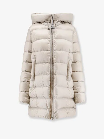 Moncler Suyenne Hooded Long Down Jacket In Multi