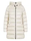 Moncler Suyenne Hooded Mid-length Down Jacket Clothing In Neutral