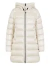 Moncler Suyenne Hooded Mid-length Down Jacket Clothing In White