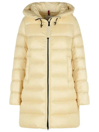 Moncler Suyenne' Ivory Polyamide Coat In Gold