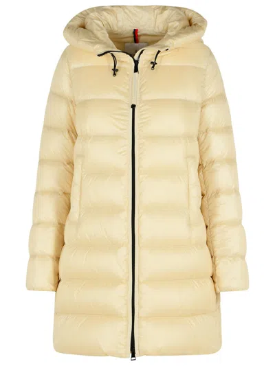 MONCLER SUYENNE IVORY POLYAMIDE COAT