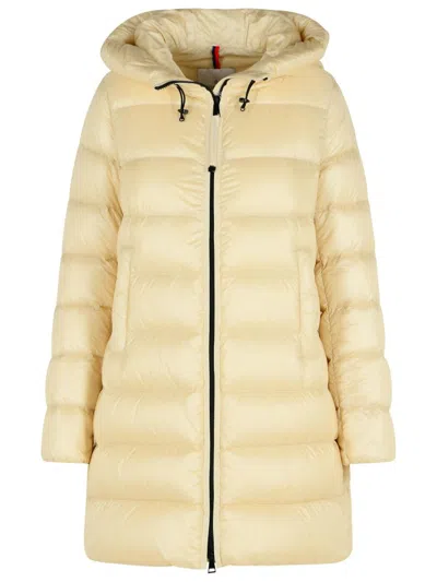 Moncler Suyenne Ivory Polyamide Coat In White