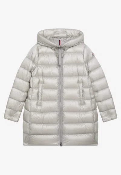 MONCLER SUYENNE LAQUÉ ZIP-UP DOWN JACKET