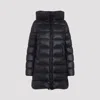 Moncler Women Black Suyenne Midi Hooded Down Jacket In Black