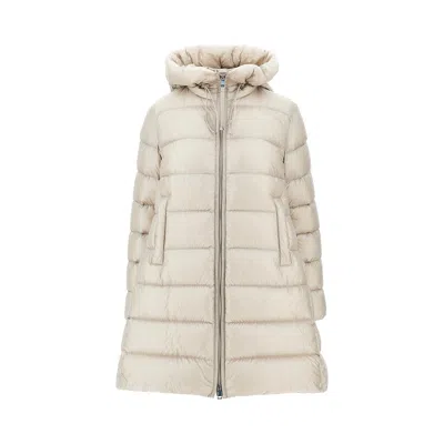 Moncler 'suyenne' Midi Down Jacket In Gray