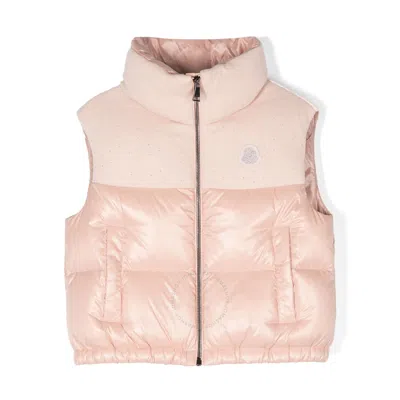 Moncler Suzan Panelled Puffer Gilet In Pink