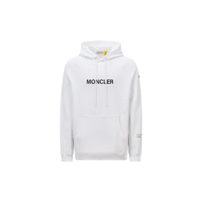 MONCLER X FRGMT CARTOON LOGO COTTON HOODIE, MEN, WHITE, SIZE: XXL