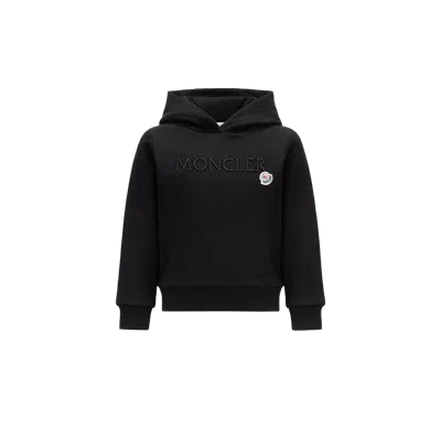 MONCLER SWEAT À CAPUCHE EN COTON AVEC LOGO BRODÉ