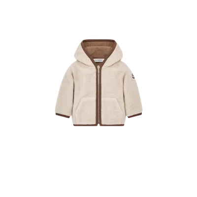 Moncler Sweat À Capuche Zippé En Teddy, Enfant, Beige, Taille: 12/18 In Neutral