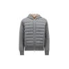 Moncler Sweat À Capuche Zippé Matelassé En Laine In Gray