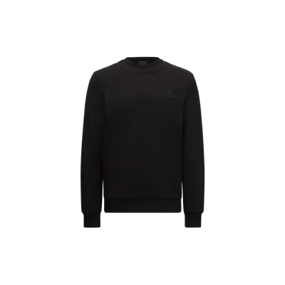 Moncler Sweat En Coton À Double Col In Black