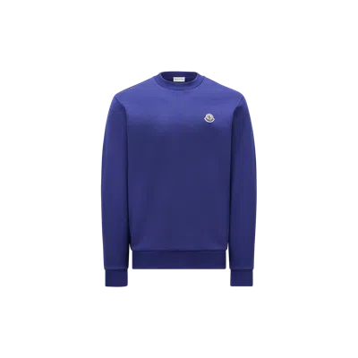 Moncler Sweat En Coton À Empiècement Logo In Blue
