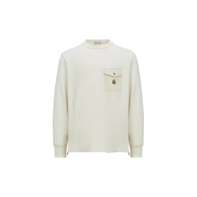 Moncler Sweat En Coton Avec Poche In White