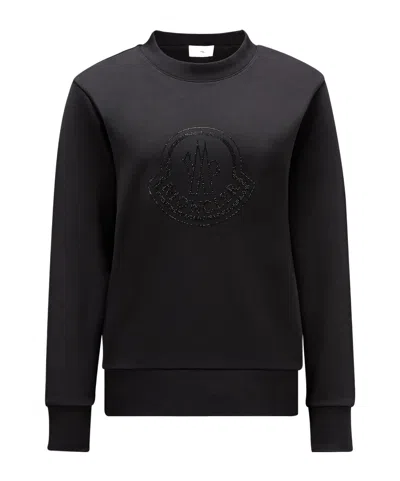 MONCLER MONCLER LOGO EMBELLISHED CREWNECK SWEATSHIRT