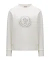 Moncler Logo Cotton-blend Jersey Sweatshirt In White