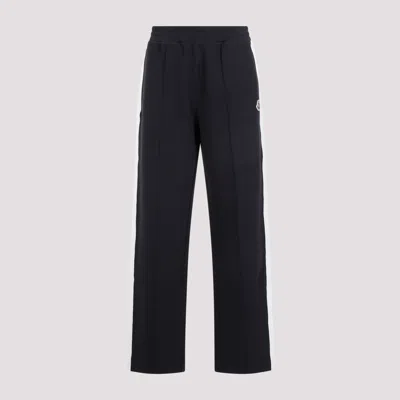 Moncler Mid-rise Striped Wide-leg Track Pants In Black