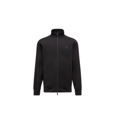 Moncler Sweat Zippé En Coton In Black